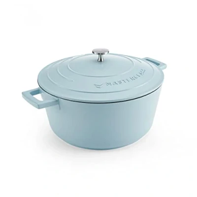 Afbeelding van Braadpan, 28cm 5 L Licht Blauw Lichtgewicht Levenslange garantie Geschikt voor inductie MasterClass