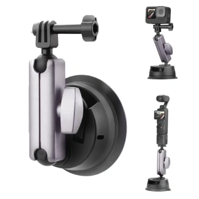 Afbeelding van BRDRC Pocket 3 Zuignaphouder voor voorruit en raam DJI Osmo 2, Action 5 Pro 4, Insta360 X4 X3 GB 3S, GoPro Hero 13 12 11 10 9 accessoires aluminium