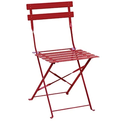 Afbeelding van Bolero stalen opklapbare stoelen rood (2 stuks)