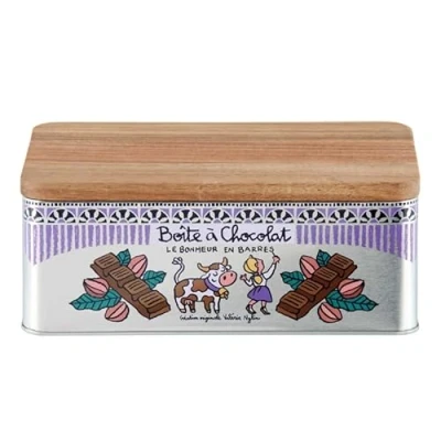 Afbeelding van DLP Chocoladedoos houten deksel model Geluk in repen Achter de deur