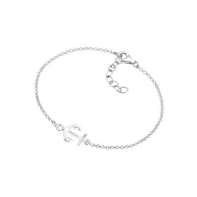 Afbeelding van Elli Anchor Armband, Dames, Maat: 17, Silver coloured