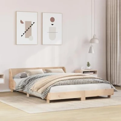 Afbeelding van vidaXL Bedframe zonder matras massief grenenhout 135x190 cm
