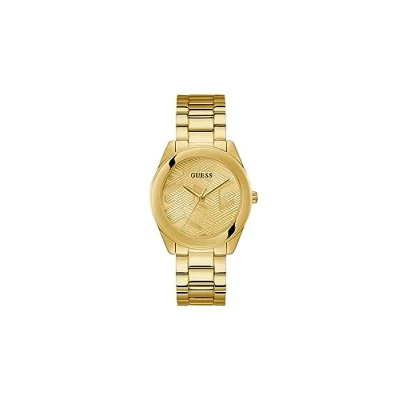 Afbeelding van Guess Cubed Horloge goldcoloured, Dames, Maat: One Size, Gold coloured