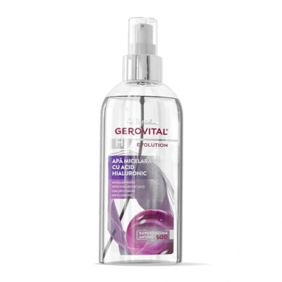 Afbeelding van Gerovital H3 Evolution Micellair water hyaluronzuur 150ml hydraterende verzorging Reinigingswater Gezichtsreiniger Naspoelen is niet nodig