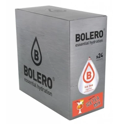 Image de Bolero ICE TEA MIX 24x8g I boisson rafraîchissante en poudre non alcoolisée sans sucre à la Stevia le choix des diabétiques Saveurs de thé glacé au citron, pêche et aux fruits passion