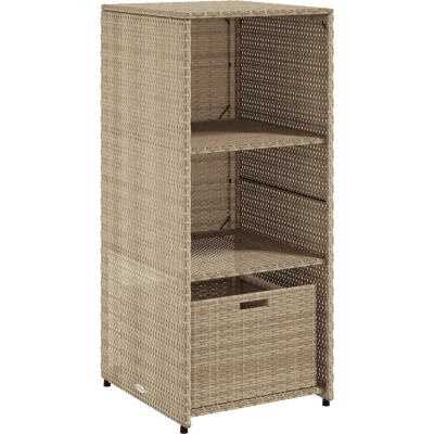 Afbeelding van vidaXL Tuinkast 50x55x115 cm poly rattan beige