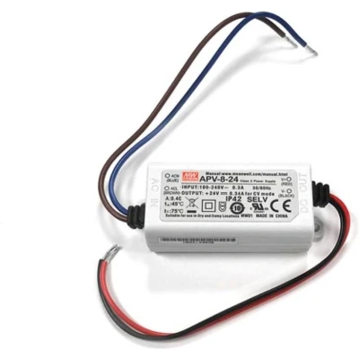 Afbeelding van APV 8 24 LED voeding transformator MEAN WELL SNT V/DC/0 0,34/ 8W voor verlichting