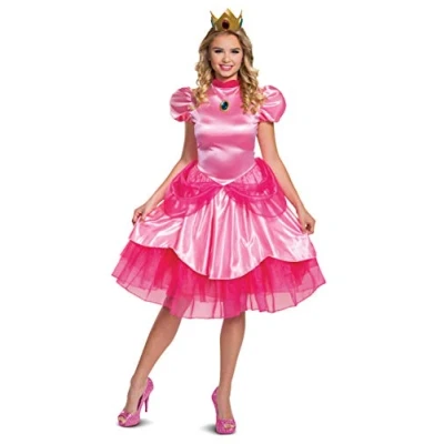 Afbeelding van Disguise Officieel Nintendo Deluxe kostuum, prinses, perzikkostuum, Mario dames, prinsessenjurk, carnaval, verjaardag, Kerstmis, S