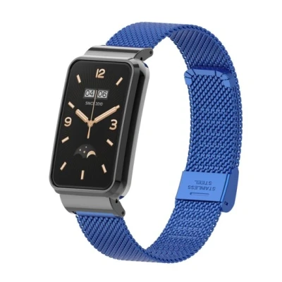 Afbeelding van Milanese bandje met case Blauw Xiaomi Smart band 7 Pro
