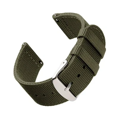 Afbeelding van Archer Watch Straps Vervangende Quick Release Horlogebanden van Hoogwaardig Nylon voor Dames en Heren, Horloges Smartwatches (Olijfgroen, 20mm)