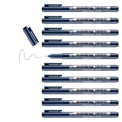 Afbeelding van edding 1880 drawliner 0.05 zwart 10ST 0,2 mm / 4 1880005001