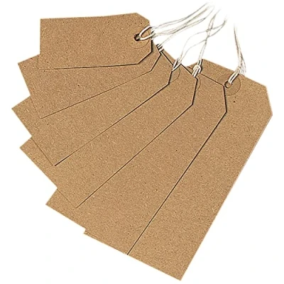 Afbeelding van Q Connect KF01596 Amerikaans etiket met koord, 70 mm x 35 mm, 1000 stuks