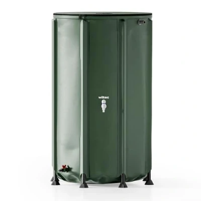 Afbeelding van Wiltec Opvouwbare regenton 500 liter met deksel, pvc 620 g/m², regenwaterreservoir kraan, tuinwaterreservoir slangaansluiting