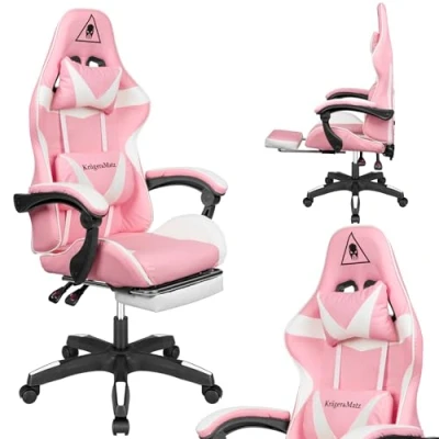 Afbeelding van Krüger&amp;Matz GX 150, Gaming stoel, Roze, Wit