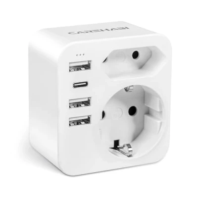 Afbeelding van Carehabi Reisadapter Australië met 3 USB C poorten + 1 C, reisstekkeradapter, voedingsadapter voor Nieuw Zeeland, Argentinië, adapter