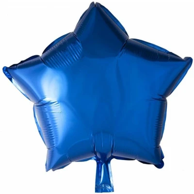 Afbeelding van Helium ballon blauwe ster metallic 43 cm