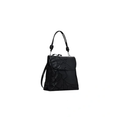 Afbeelding van Desigual Mini Polyurethaan Rugzak voor Vrouwen Maat S, Zwart, Klein, Accessoires PU Mini, zwart.,
