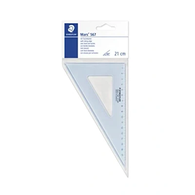 Image de staedtler Mars 567 Equerre Plastique Bleu Transparent 21 Cm 60/30 Scolaire