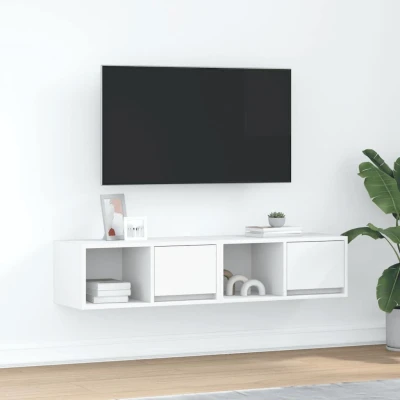 Afbeelding van vidaXL Tv meubelen 2 st 60x31x25,5 cm bewerkt hout wit