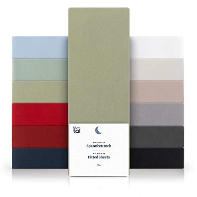 Afbeelding van Blumtal Basics Hoeslaken, 190 x 135 30 cm, hoeslaken 180 hoogwaardige microvezel, zacht, duurzaam, kreukvrij, Oeko Tex gecertificeerd, donkerblauw (Dark Ocean Blue), blauw.