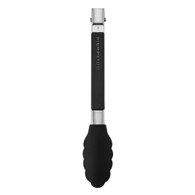 Afbeelding van KitchenAid Zijvergrendelingsklemmen met siliconen uiteinden, onyx zwart, 23 cm