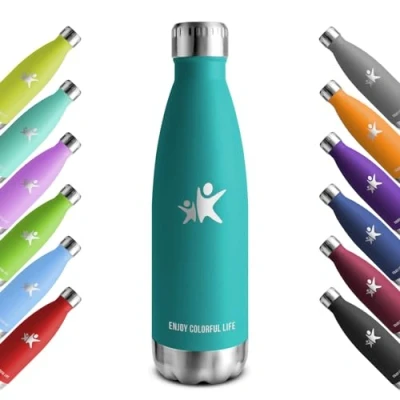 Image de KollyKolla Gourde Isotherme, 500ml, Inox sans BPA, Bouteille d&#039;eau Reutilisable, Etanche, Isolation Double Paroi, Isotherme Acier Inoxydable, pour Enfant, Adulte, Sport, École, Bureau