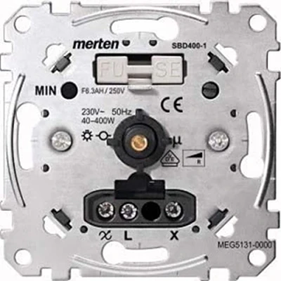 Afbeelding van Merten MEG5131 0000 Dimmer (inbouw) Geschikt voor lampen: Gloeilamp, Halogeenlamp Aluminium