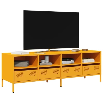 Afbeelding van vidaXL Tv meubel 135x39x43,5 cm koudgewalst staal mosterdgeel