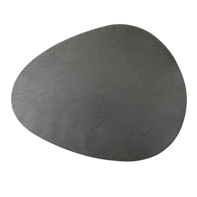 Afbeelding van Mikasa Kiezelvormige PU Placemats, Set van 4, Grijs