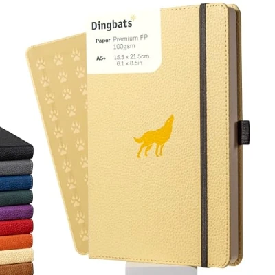 Afbeelding van Dingbats* Wildlife A5 Notitieboek Blue Whale Stippen A5+ / Gestippeld Cream Wolf
