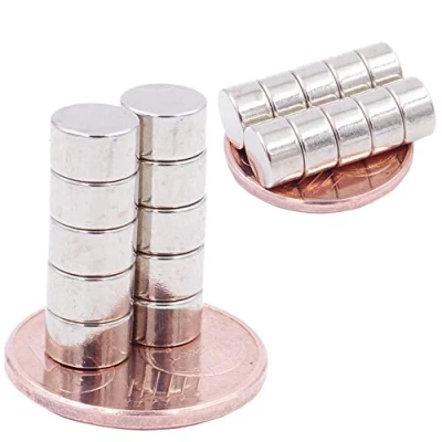 Afbeelding van Brudazon 15 mini schijfmagneten 7 x 4 mm N52 sterke neodymium magneten extra voor modelbouw, foto, witte wand, handwerk schijf