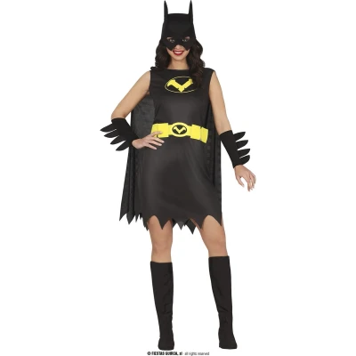 Afbeelding van Guirca Batgirl &amp; Batwoman Catwoman Kostuum Schaduw Van De Nacht Heldin Vrouw Zwart Maat 38 40 Carnavalskleding Verkleedkleding
