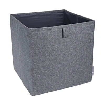 Afbeelding van Bigso Box of Sweden Stoffen opbergkubus grijs 6934S0101 Stapelbaar &amp; Opvouwbaar