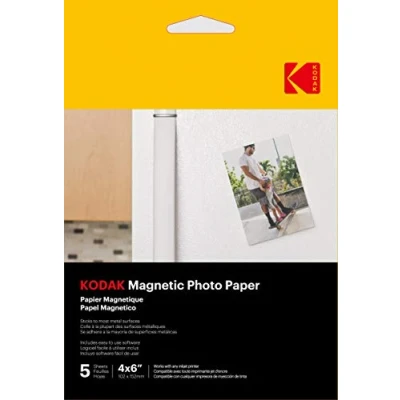 Afbeelding van KODAK Magnetic photo Paper Pack de 5 feuilles papier Format 10 x 15 cm Compatible avec imprimantes jet d&#039;encre