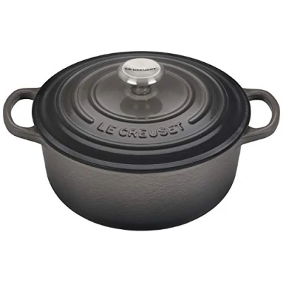 Image de Le Creuset Cocotte Signature en Fonte Émaillée avec Couvercle, Ø 20 cm, Ronde, 2.4 L, 3.092 kg, Flint, 21177204442430