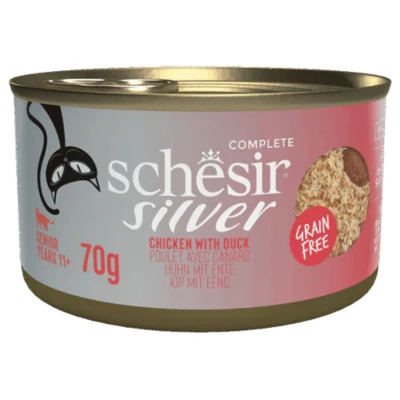 Afbeelding van Schesir Silver 70 g Kattenvoer Kip&amp;Eend