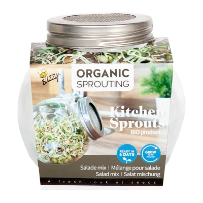 Afbeelding van Buzzy Organic Sprouting Pot Salademix Bio Groentezaden 7.5 g