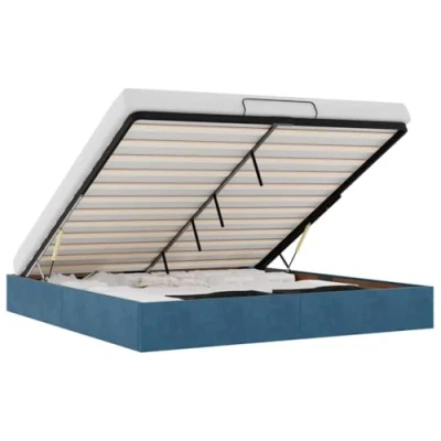 Afbeelding van Boxspringframe fluweel donkerblauw 160x200 cm