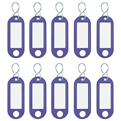 Afbeelding van Wedo 262103403 10 stuks sleutelhangers kunststof (met S haken, verwisselbare etiketten) blauw
