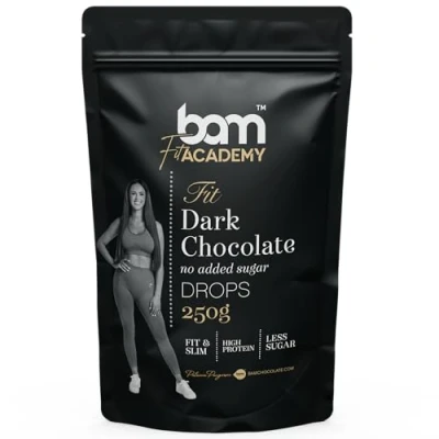 Image de BAM Gouttes de chocolat noir, sans sucres ajoutés, galettes, pépites à faire fondre, pâtisserie maison et professionnelle, 250 grammes
