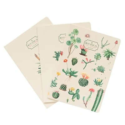 Afbeelding van Grupo Erik Set van 3 Botanical Cacti notitieboeken, A5 formaat, reisdagboek, receptenboek, dagboek