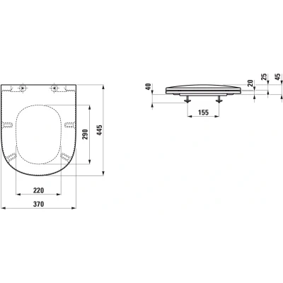 Afbeelding van LAUFEN Lua toiletzitting met deksel afneembaar 37 x 44,5 cm