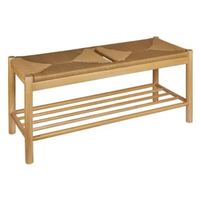 Afbeelding van Atmosphera Natuurlijk Hout Bankje 95x36x45cm Beige