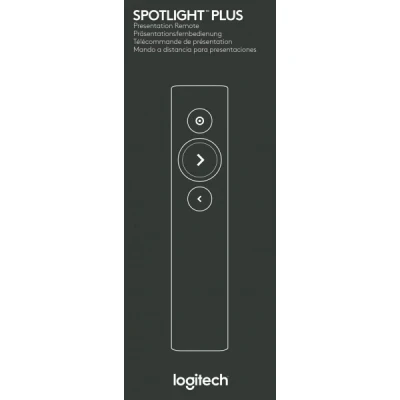 Afbeelding van Logitech Presenter Spotlight Plus, Draadloos, Bluetooth, Slate Gyroscoop, 3 Knoppen, Batterij, Zakelijk