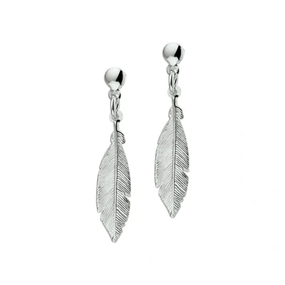 Afbeelding van Huiscollectie Oorhangers Veer Zilver Gerhodineerd Glanzend 28 mm x 5
