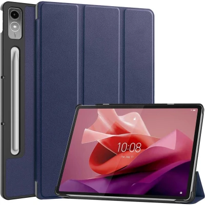 Afbeelding van imoshion Tablet Hoes Geschikt voor Lenovo Tab P12 Trifold Bookcase Donkerblauw /Donkerblauw