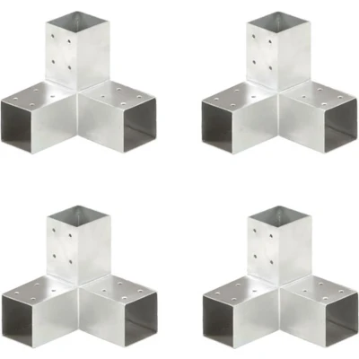 Afbeelding van vidaXL Paalverbindingen 4 st Y vorm 71x71 mm gegalvaniseerd metaal