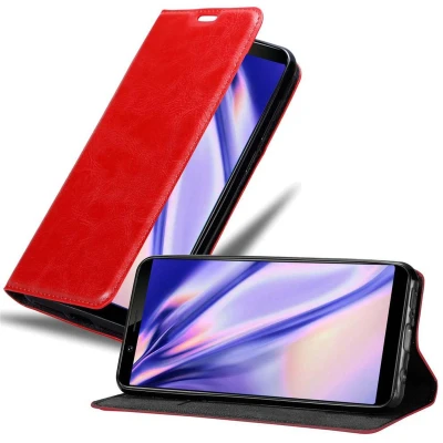 Afbeelding van Cadorabo Hoesje geschikt voor Vivo Y71 in APPEL ROOD Beschermhoes met magnetische sluiting, standfunctie en kaartvakje Book Case Cover Etui