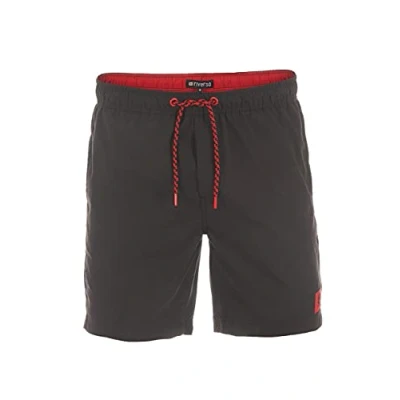 Afbeelding van riverso RIVDavid zwembroek voor heren, korte broek, zomer, sportshorts, tunneltrekkoord, 100% polyester, zwart, blauw, rood, groen, oranje, S, M, L, XL, XXL, 3XL, 4XL, 5XL, Middle Red (15300), 5XL