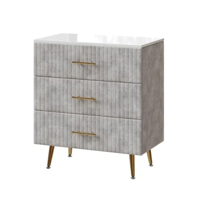 Afbeelding van Vicco Velia Ladekast 70 x 78.5 cm met 3 laden Grijs